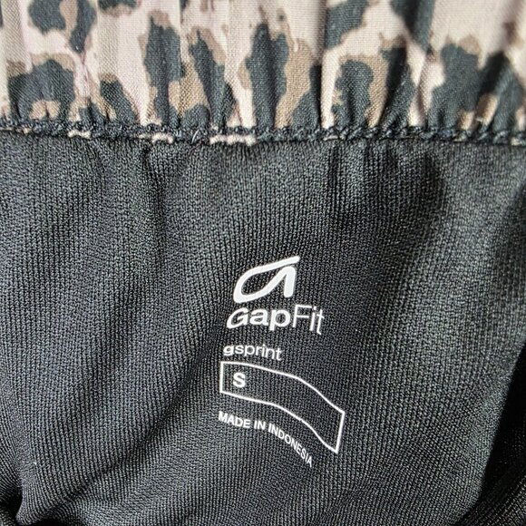 Womens Gap Fit Brown Black Leopard Print Athletic Shorts Lined 3" Inseam Size S - Picture 3 of 12